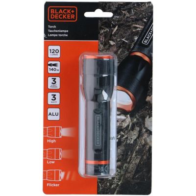 3. 3W 120-Lumen Tactical Aluminum Flashlight, BLACK+DECKER