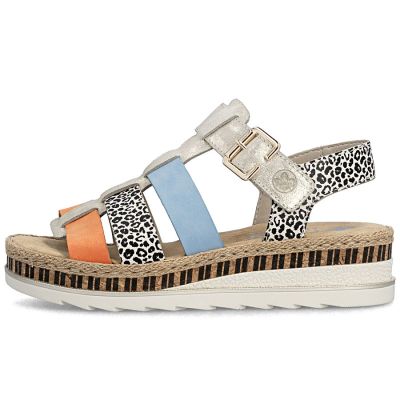 3. Rieker V7904-90 Women's Leather Wedge Sandals