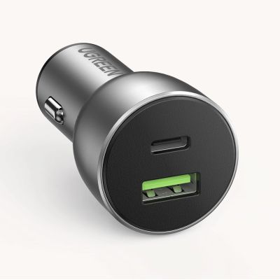 4. Ugreen Car Charger USB / USB Type C Quick Charge 3.0 Power Delivery 36W 3A Gray (CD213 60980)