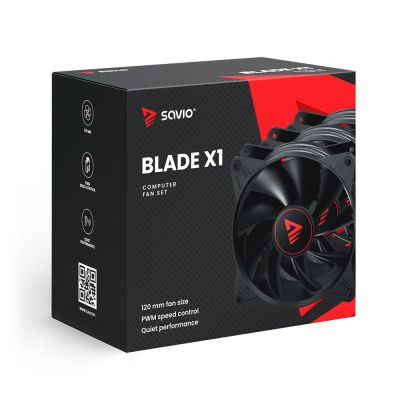 8. SAVIO 3 X 120MM 4-PIN PWM BLADE FAN SET