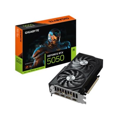 9. Gigabyte GeForce RTX 5050 WINDFORCE OC V2 8G graphics card, NVIDIA technology, 8 GB, GeForce RTX 5050, GDDR6 memory, Number of HDMI ports: 2, PCI-E 5.0 connector