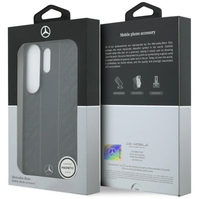 8. Mercedes Laurel Leaves Vertical Stripes MagSafe Case for Samsung Galaxy S26 Ultra - Black