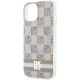 6. DKNY IML Checkered Mono Pattern & Printed Stripes MagSafe case for iPhone 15 / 14 / 13 - beige