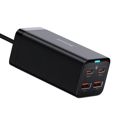 4. Baseus GaN3 Pro fast universal GaN charger 2 x USB Type C / 2x USB 100W PD3.0, QC4.0 +, AFC black (CCGP000101)