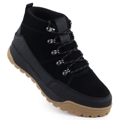 Men's leather boots, unlined, black, Big Star SS174265