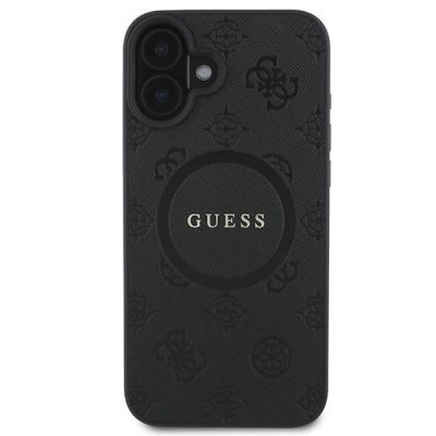 3. Guess Saffiano Peony Classic Logo MagSafe case for iPhone 16 - black