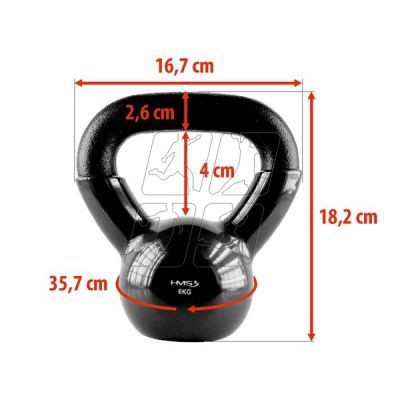 23. Kettlebell cast iron Black HMS KNV06 6kg