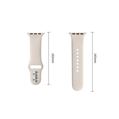 3. Tech-Protect Silicone Strap for Apple Watch 44 / 45 / 46 / 49 mm - Beige