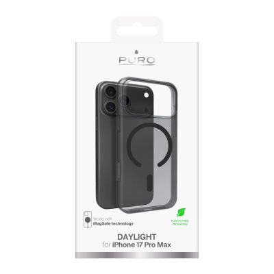 2. Puro Daylight Magsafe Compatible Silicone Case for iPhone 17 Pro Max - Translucent Black