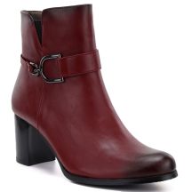 Women's insulated ankle boots with a block heel, red M.Daszyński SA125-32