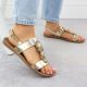 4. Women's flat sandals with decoration, melissa gold, Filippo DS6882