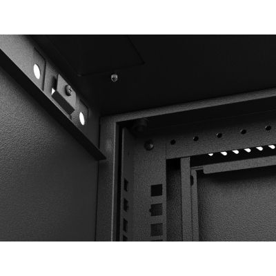 25. LANBERG WALL-MOUNTED RACK CABINET 19" 9U 540X350 BLACK GLASS DOOR (FLAT PACK)