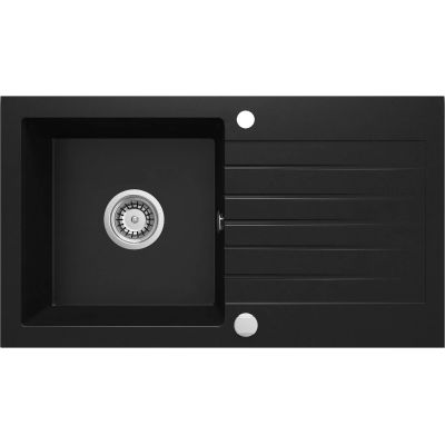 Single-bowl granite sink with drainer