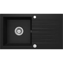 Single-bowl granite sink with drainer