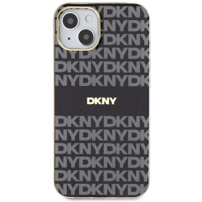 3. DKNY IML Mono & Stripe MagSafe Case for iPhone 15/14/13 - Black