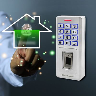5. QOLTEC OBERON CODE LOCK WITH FINGERPRINT READER | RFID | CODE | CARD | KEYRING | BELL | IP68 | EM