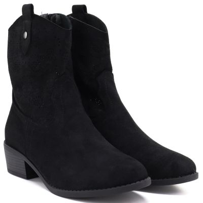 4. Women’s Black Openwork Ankle Boots M.Daszyński MR2353-23