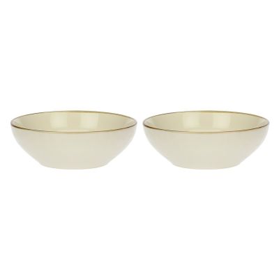Set of 2 Concerto Avorio Salad Bowls - Ivory, 26 cm