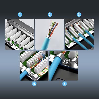 7. Patch panel Extralink EX.9663 (0.5U; cat. 6; 24xRJ-45)