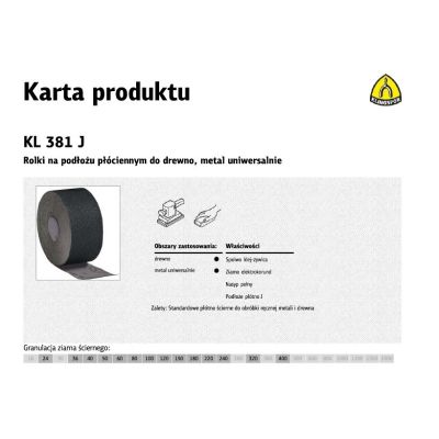 K. CANVAS ROLL 150mm 180 KL381J (50m)