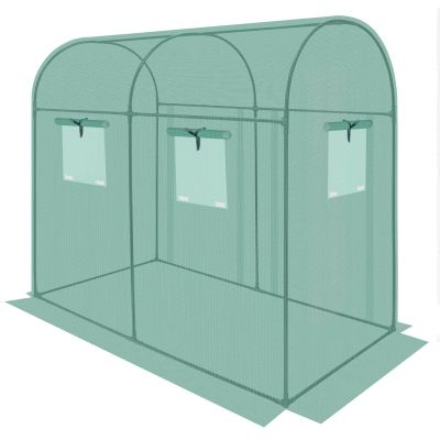 40. GREENHOUSE GARDEN TUNNEL TWO ENTRANCES FOR TOMATOES AND CUCUMBERS 200x100x180CM GREEN