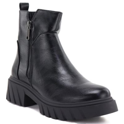 Women’s black block-heel and platform ankle boots M.Daszyński