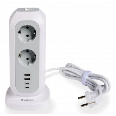 Verbatim 49547 11-way power strip for indoor use, White