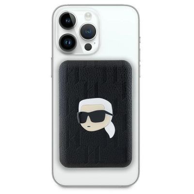 2. Karl Lagerfeld Powerbank inductive KLPB5FPGKSKIHK 16W 5000mAh black/black Karl Head Pin MagSafe