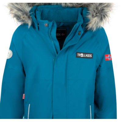 3. Trollkids Kids Kirkenes Snowsuit Waterproof Blue for Girls/Boys (387-174)