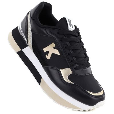Women's leather sports shoes black Kobbo 100102