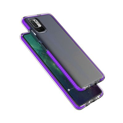 4. Spring Case clear TPU gel protective cover with colorful frame for Xiaomi Redmi Note 10 5G / Poco M3 Pro black