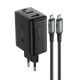 2. Acefast 2in1 charger GaN 65W USB Type C / USB, adapter HDMI adapter 4K 60Hz (set with cable) black (A17 black)