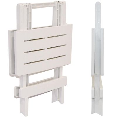 11. FOLDING PLASTIC GARDEN TABLE 44x44x50CM WHITE