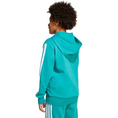 7. adidas 3 Stripes Fleece Hoodie 225 Turquoise JN2417