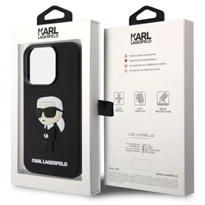 8. Karl Lagerfeld KLHCP14L3DRKINK iPhone 14 Pro 6.1" black/black hardcase Rubber Ikonik 3D