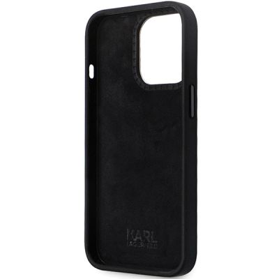 7. Karl Lagerfeld KLHCP14XSMHCNPK case for iPhone 14 Pro Max 6.7" - black Silicone C Metal Pin