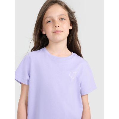 4. Girls' regular printed T-shirt 4F 4FJRAW25TTSHF3199-52S