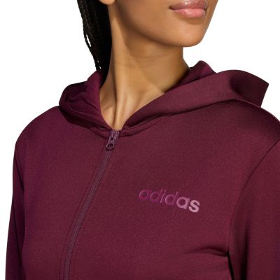 6. Women's adidas Essentials Linear Burgundy Tracksuit KQ7588