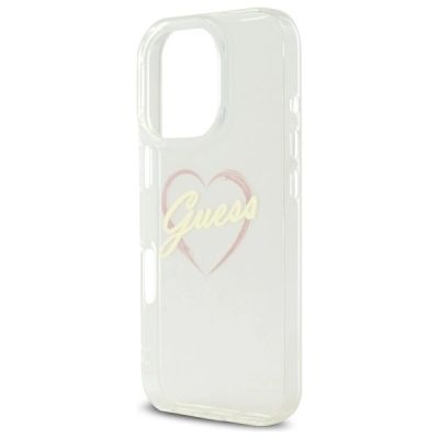 6. Guess IML Heart Case for iPhone 16 Pro Max - Transparent