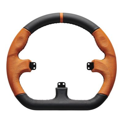 3. Asetek SimSports GT – steering wheel rim – closed D-shape, black and orange