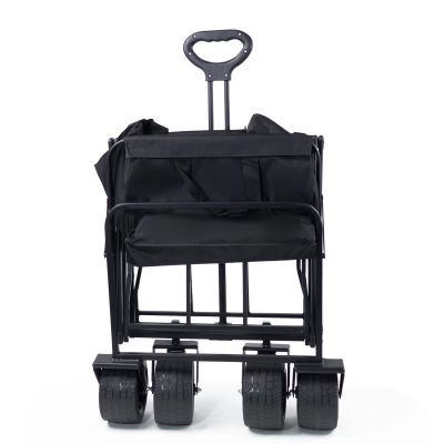 5. Wozinsky WZP-100 beach, tourist, garden trolley, durable, wide wheels, with safety net up to 100 kg - black