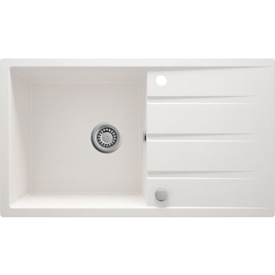 Single-bowl granite sink with drainer