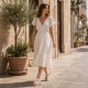 6. Rieker V0919-80 women's white wedge sandals
