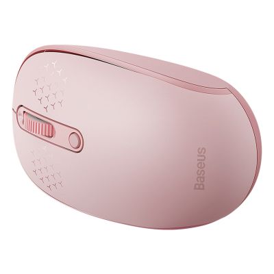 5. Baseus F01B Wireless Mouse 2.4GHz + Bluetooth 3.0 + 5.0 – Pink