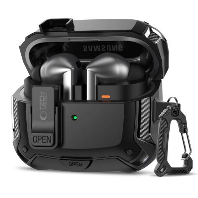 Tech-Protect Silicone Hook Case for Samsung Galaxy Buds 3 / 3 FE / 3 Pro - Black