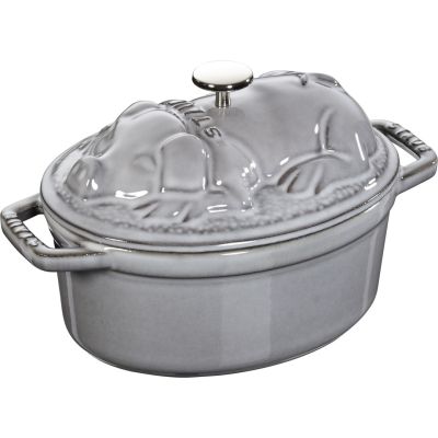 Staub Oval Cast-Iron Pig Pot – 1 L, Graphite