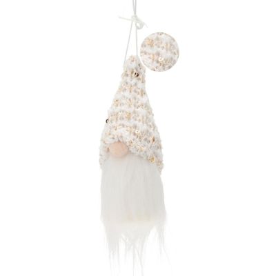 13. DECORATIVE PENDANT SANTA CLAUS 11CM WHITE SEQUINS