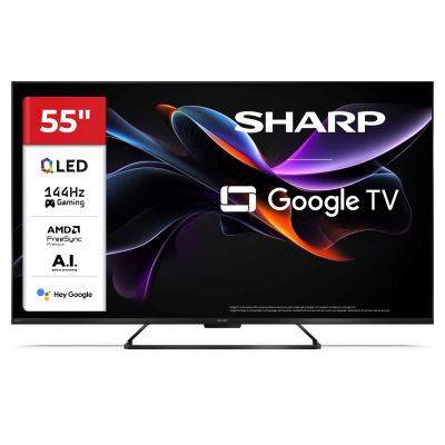 SHARP 55HR7265E QLED 55" 4K Ultra HD Google TV Dolby Digital Plus DVB-T2 Black