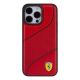 3. Ferrari Perforated Waves Metal Logo case for iPhone 15 Pro - red