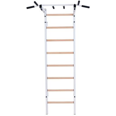 10. WOODEN AND METAL GYMNASTIC WALL BAR WITH BAR BENCHK 221W
